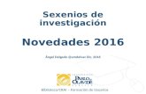 Sexenios de investigación: Novedades 2016
