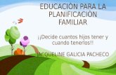 Educaciòn para la planificaciòn familiar