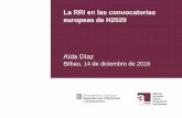 Aïda Díaz Sáez - La RRI en las convocatorias europeas de Horizonte 2020