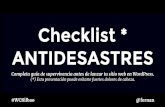Checklist Antidesastres WordPress - WordCamp Bilbao 2016 #WCBilbao