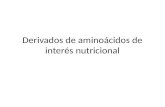 Diapositivas Bioquimica IV segmento, Derivados de aminoácidos de interés nutricional