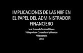 Implicaciones de las NIIF en el papel del administrador financiero