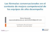 Las fórmulas conversacionales en el contexto de mejora competencial de los equipos de alto desempeño