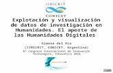 Explotación y visualización de datos de investigación en Humanidades por Gimena del Rio (Investigadora. IIBICRIT, CONICET, Instituto de Investigaciones Bibliográficas y Crítica