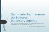 Seminario Permanente de Editores: balance y agenda