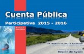 Informe Cuenta Pública MOP 2015-2016 Región de Aysén