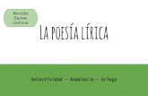 La poesía lírica - Selectividad - Griego