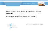 Festivitat Sant Cosme i Sant Damìà - Premis Sanitat Osona 2015