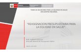 Reasignación Presupuestaria para la Equidad en Salud / Nelly Huamaní Huamaní - Dirección General de Presupuesto Público (Perú)