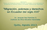 “Migración, pobreza y derechos en Ecuador del siglo XXI”