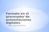 Formato en el procesador de presentaciones digitales