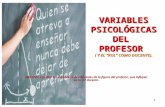 Variables psicológicas del profesor