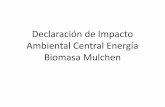 Declaración de Impacto Ambiental Central Energía Biomasa Mulchen