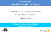 Calendario de Conmemoraciones Especiales de Rotary | 21 julio 15