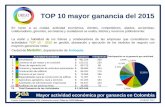 Medellín Top 10 - 2015 empresas con mayores ganancias netas por actividad económica