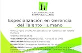 Especialización en gerencia del talento humano