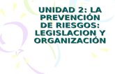 Tema 2  la prevención de riesgos  legislacion y organizacion