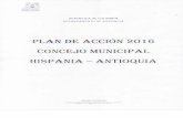 Plan de acción del concejo municipal de hispania   2016