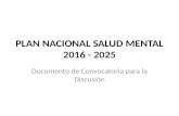 Plan nacional salud mental 2016 2025