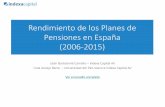 Rendimiento de los planesde pensiones en España 2006-2015