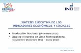 Síntesis ejecutiva de los indicadores económicos y sociales feb2017