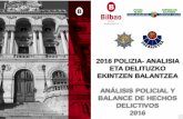 Bilbao. Análisis policial y balance de hechos delictivos 2016