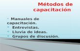 Métodos de capacitacion manuales grupos de discucion lluvia de ideas