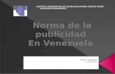 Norma que regulan la publicida en venezuela genesis maramara