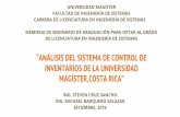 Análisis del sistema de control de inventarios de la Universidad Magister, Costa Rica