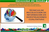 TECNICAS DE RECOLECCION DE INFORMACION EN INVESTIGACIONES CUALITATIVAS