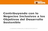 Contribuyendo con los Negocios Inclusivos a los Objetivos del Desarrollo Sostenible (Inglés)