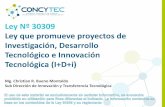 Ley Nº 30309 Ley que promueve proyectos de Investigación, Desarrollo Tecnológico e Innovación Tecnológica (I+D+i)