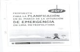 Propuesta para la planificación en el marco de la situación de emergencia en Lima Metropolitana
