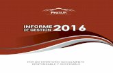 Informe de Gestión 2016 - Corporación Empresarial ProSUR