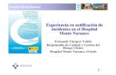 Experiencia en notificación de incidentes en el Hospital Monte Naranco