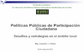 POLITICAS PUBLICAS DE PARTICIPACION CIUDADANA.