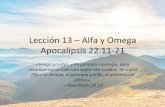 Lección 13 – Alfa y Omega