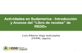 Actividades en Sudamerica - Introduccion y Anexos del libro "Libro de recetas" de REDD+