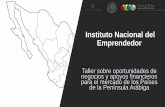 Instituto Nacional del Emprendedor - -Penínsul · PDF fileInstituto Nacional del Emprendedor Taller sobre oportunidades de negocios y apoyos financieros para el mercado de los Países