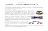 Unidad 7: Electromagnetismo · PDF fileCampo Magnético 7.1 Unidad 7: Electromagnetismo I Introducción Los fenómenos magnéticos fueron conocidos por los antiguos griegos. Se dice
