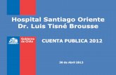 Hospital Santiago Oriente Dr. Luis Tisné Brousse200.72.129.100/hso/cpublica/Cuenta_Publica_2012_HSO.pdf · total cirugias ambulatorias realizadas 2.787 1.292 46,4%. el hospital santiago