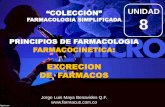 PRINCIPIOS DE FARMACOLOGIA FARMACOCINETICAfarmacus.com.co/wp-content/uploads/2016/09/8.-EXCRECION.pdf · PRINCIPIOS DE FARMACOLOGIA FARMACOCINETICA: EXCRECION ... del fármaco son