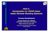 Introduction to LIDAR (laser radar) Remote Sensing · PDF fileIntroduction to LIDAR (laser radar) Remote Sensing Systems ... Based on their APPLICATION ELASTIC-BACKSCATTER LIDAR ...