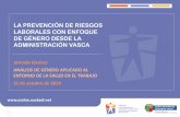 Presentación de PowerPoint -   · PDF file  LA PREVENCIÓN DE RIESGOS ... •Segregación horizontal en el mercado laboral vasco. •La precariedad afecta más a las mujeres