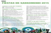 FIESTAS DE SANSOMENDI 2015 - vitoria- · PDF file19:30 Espectáculo de magia “M.Romero” en el Bar Gasteiz 19:30 Torneo de balonmano femenino en el polideportivo de Sansomendi (organiza