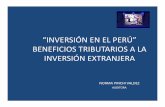 “INVERSIÓN EN EL PERÚ” BENEFICIOS TRIBUTARIOS · PDF filelas Ventas (IGV) a las importaciones de bienes de capital con fines de uso productivo. BENEFICIOS. SECTOR ALTOANDINO