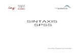 SINTAXIS SPSS - uv.es · PDF fileLa sintaxis de comandos no distingue las mayúsculas de las minúsculas y per