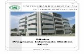 SilaboSilabo Programa Internado Médico Programa · PDF filenivel de los Hospitales Generales y en los diferentes niveles de ... están debidamente orientadas por profesores coordinadores