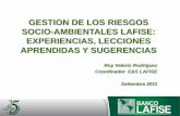 GESTION DE LOS RIESGOS SOCIO-AMBIENTALES · PDF fileAplicar procedimientos para la medición y monitoreo de riesgos E&S de deudores ... ANALISIS DE RIESGOS CONTROL Y SEGUIMIENTO ...
