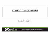 EL MODELODE JUEGO - mastercede.commastercede.com/wp-content/uploads/2017/02/4_EL-MODELO-DE-JUE… · Diseño del modelo de juego. ... elementos del juego en “constelaciones” ...